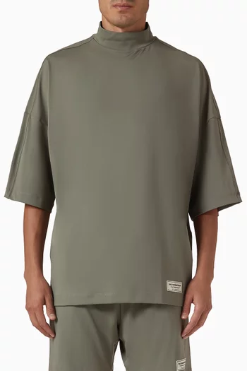 Super Oversized High-neck T-shirt in Recycled Softskin