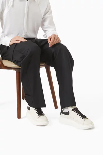 Oversized Sneakers in Grained Leather