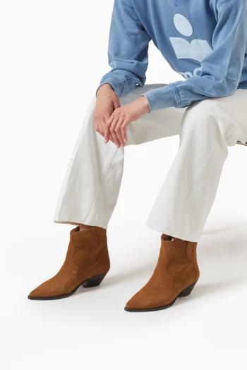 Dewina Ankle Boots in Suede Calfskin Leather
