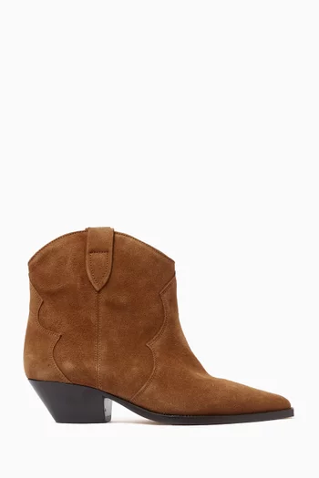 Dewina Ankle Boots in Suede Calfskin Leather