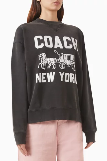 Horse & Carriage Sweatshirt in Cotton