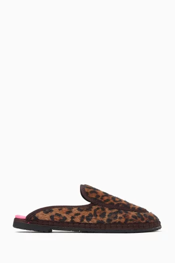 Bruna Leopard-print Slippers