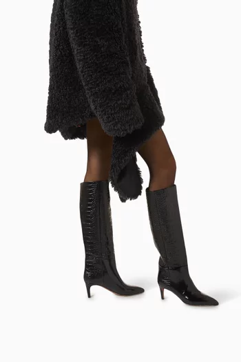 60 Boots in Croc-embossed Leather