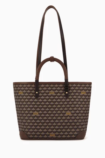 Double Battle 27 Tote Bag in Coated-canvas & Leather