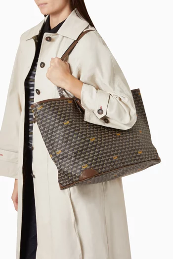 Double Battle 41 Tote Bag in Scale Canvas & Leather