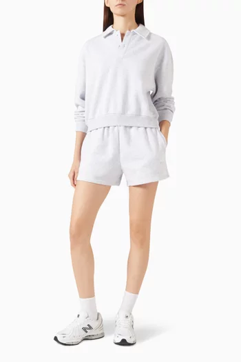 Cotton Fleece Polo Sweatshirt