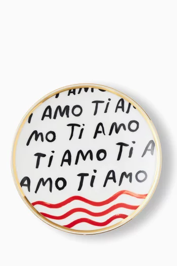 طبق مزين بعبارة 'Ti Amo' بورسلين