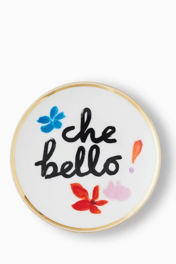 طبق مزين بعبارة Che Bello بورسلين