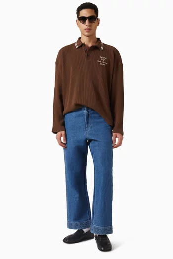 Geneva Waffle Polo Shirt in Cotton