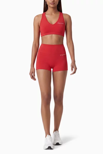 Signature Logo V-neck Sports Bra
