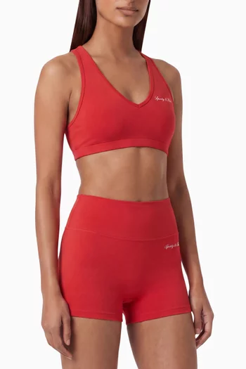 Signature Logo V-neck Sports Bra