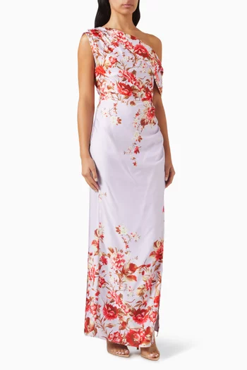 Elina Asymmetrical Gown in Satin