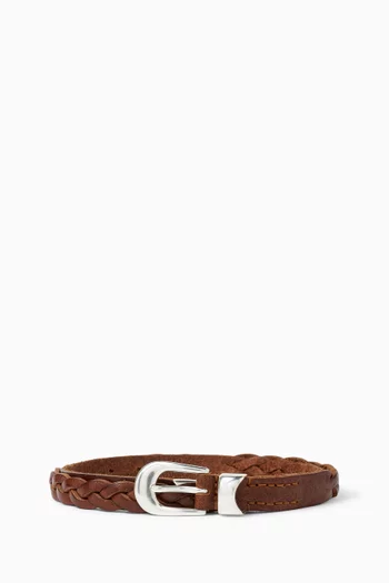 Braided Belt in Leather