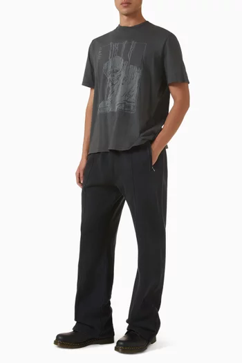 Wide-leg Track Pants in Organic Cotton Jersey