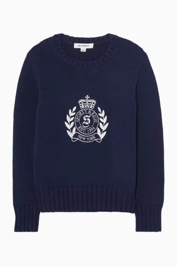 NY Crest Sweater in Cotton-knit