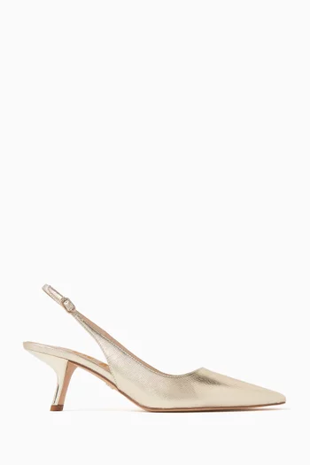 Bianka 60 Slingback Pumps in Metallic Leather
