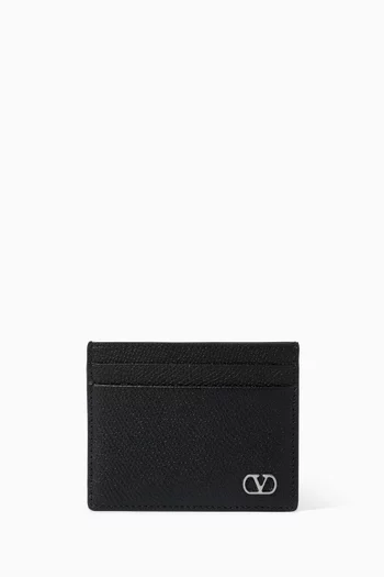 VLOGO Signature Cardholder in Grainy Calfskin