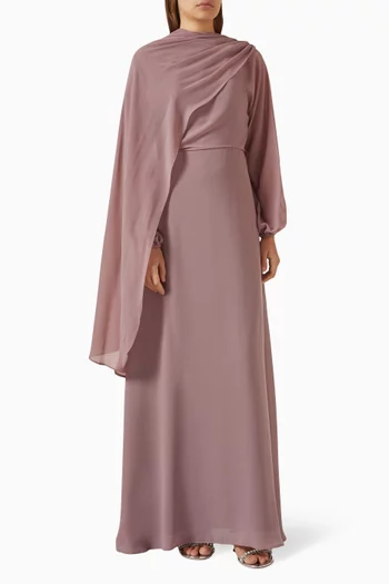 Cape-style Maxi Dress