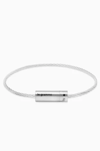 9g Brushed Cable Bracelet in Sterling Silver