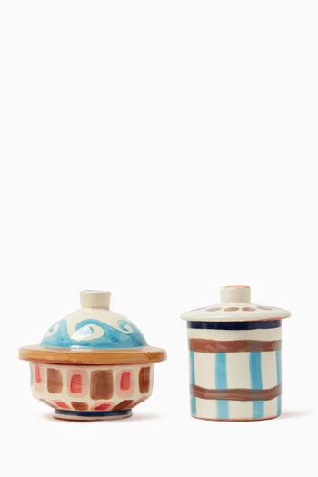 Leo Hand-painted Pots, Set of 2