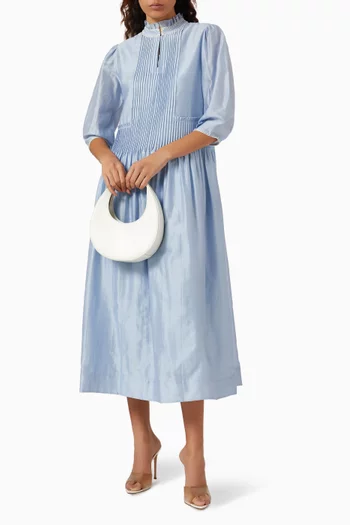 Pleated-panel Midi Dress