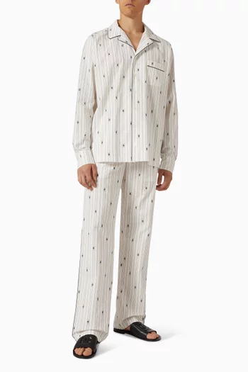 Striped Logo Shirt in Cotton-blend