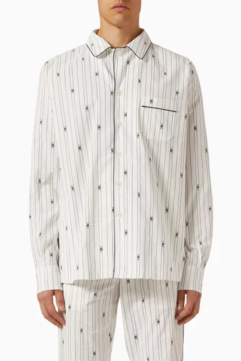 Striped Logo Shirt in Cotton-blend