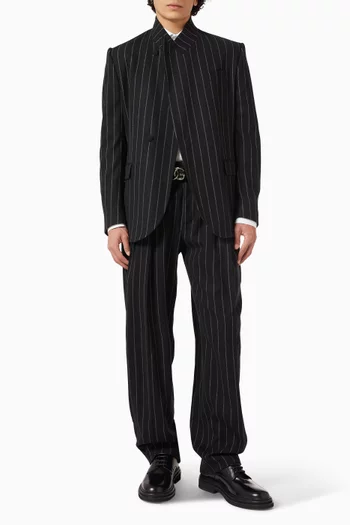 Pinstriped Tapered Pants in Wool-blend
