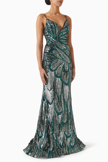 Sequin-embellished Mermaid Gown