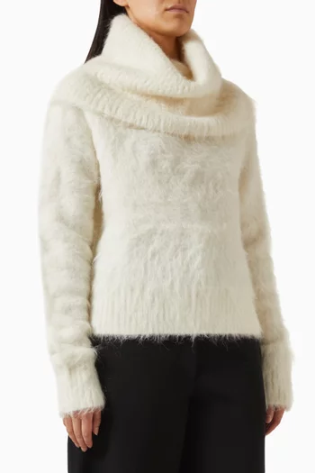 Funnel Knit Sweater in Alpaca Blend