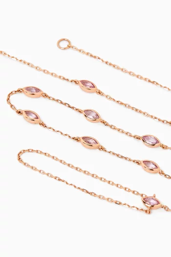 Sapphire Hand Chain Bracelet in 18kt Rose Gold