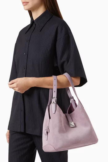Deco Crossbody Tote Bag in Suede