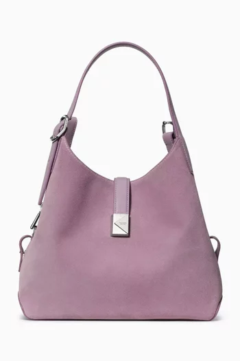 Deco Crossbody Tote Bag in Suede