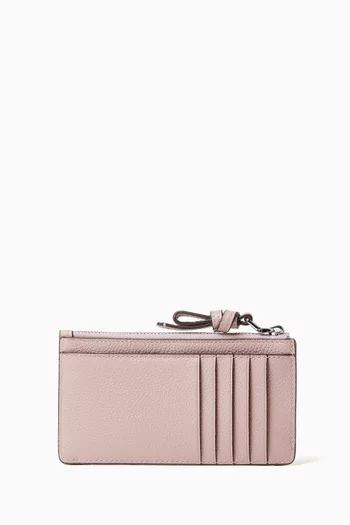Loop East West Zip Card Case in Leather