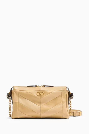 حقيبة كتف بانثيا صغيرة وحلي مرصعة بكريستال سواروفسكي جلد نابا