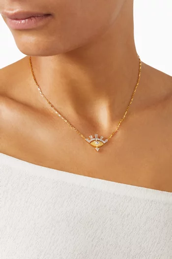 Evil Eye Necklace in 24kt Gold-plated Sterling Silver