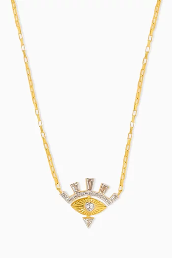 Evil Eye Necklace in 24kt Gold-plated Sterling Silver