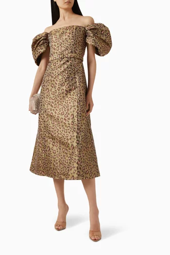 Elara Leopard-print Gown
