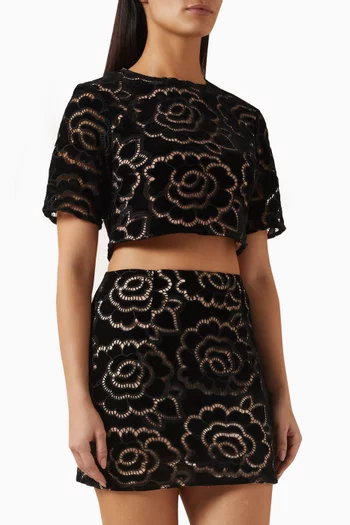 Eris Top & Skirt Set in Velvet Lace