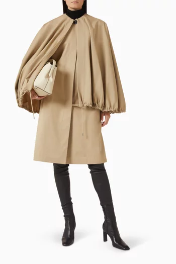 Detachable Cape Coat in Organic Cotton