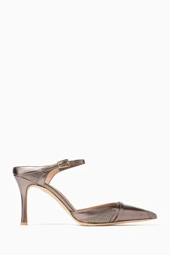 Uma 80 Mules in Metallic Nappa Leather