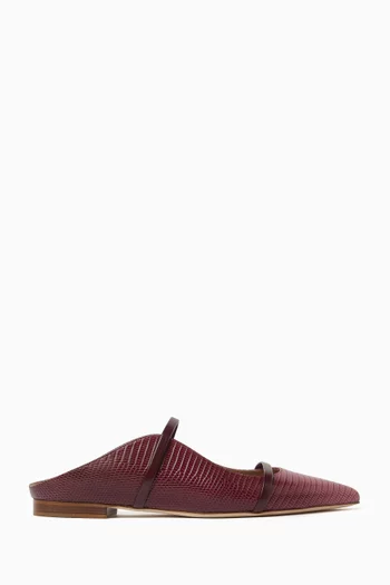 Maureen Flats in Lizard-embossed Leather