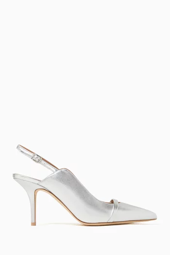Marion 70 Slingback Pumps in Metallic Nappa