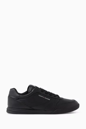 Debossed Logo Cupsole Sneakers in Leather