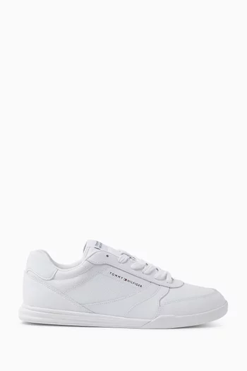 Debossed Logo Cupsole Sneakers in Leather