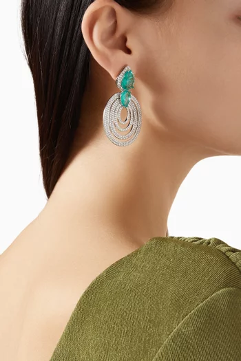 Celestina Drop Earrings in Rhodium-plated Brass