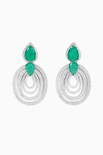 Celestina Drop Earrings in Rhodium-plated Brass