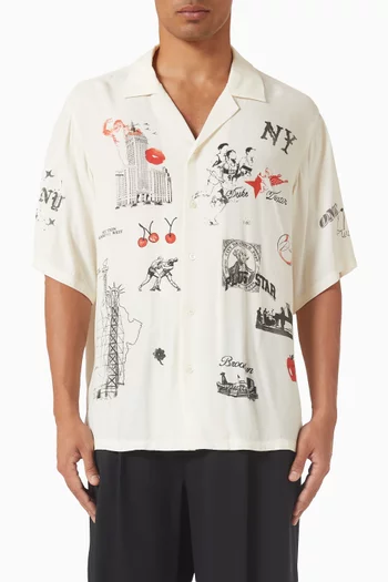 NY Sketch Shirt in Rayon