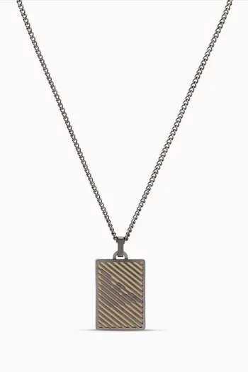 Two-tone Dog Tag Necklace in Stainless Steel