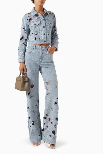 Chloe Embroidered Jacket in Denim